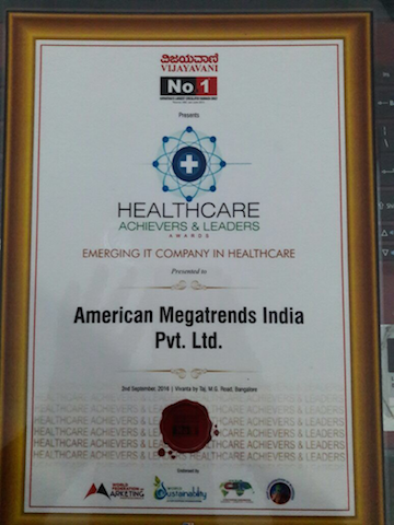 American Megatrends awarded as Emerging IT Company in Healthcare-CMO Asia