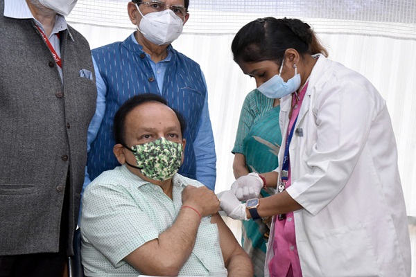 Health Minister Dr Harsh Vardhan and Wife Nutan Goel Receives their second Dose of Covid-19 Vaccine